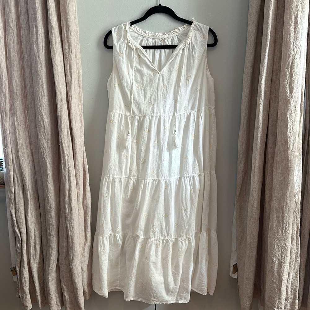 Lovestitch Tiered Cotton Maxi Dress, Size Large